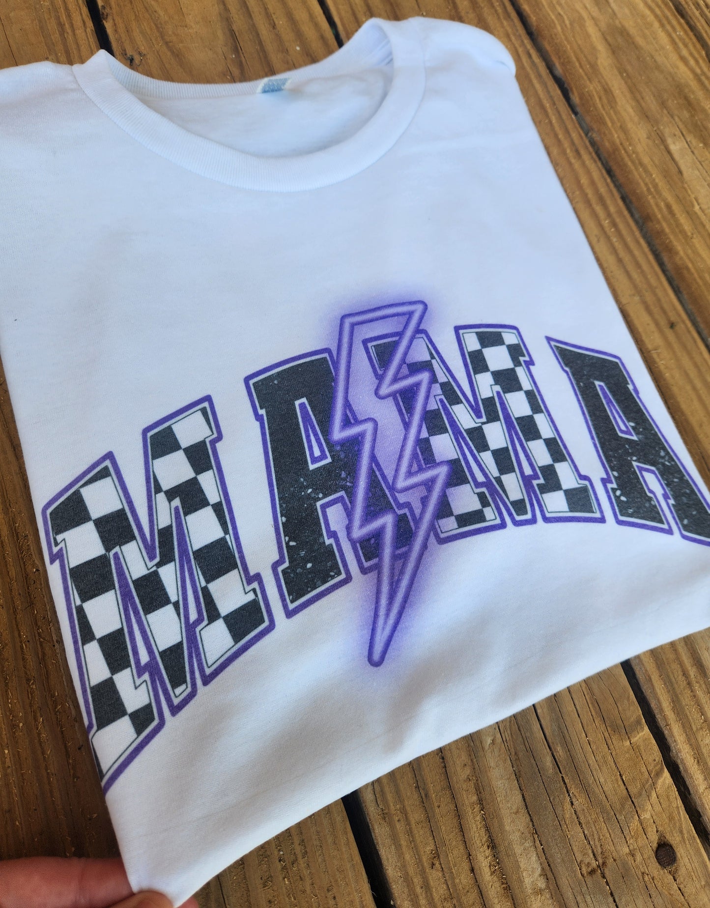 NEON mama 💙💚💓 (sublimation on jerzees tee)