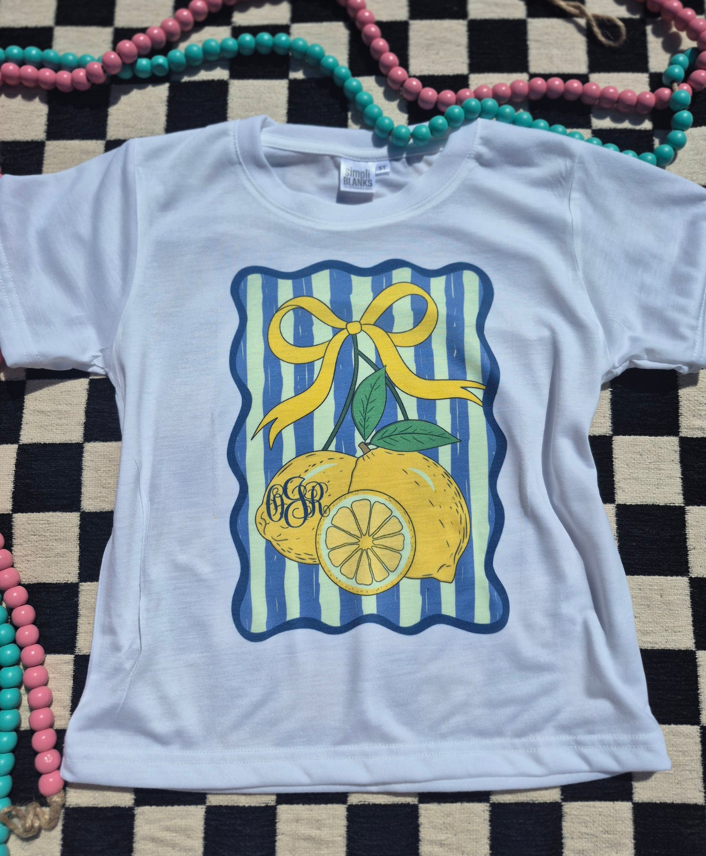 Lemon monogram tee & bubble