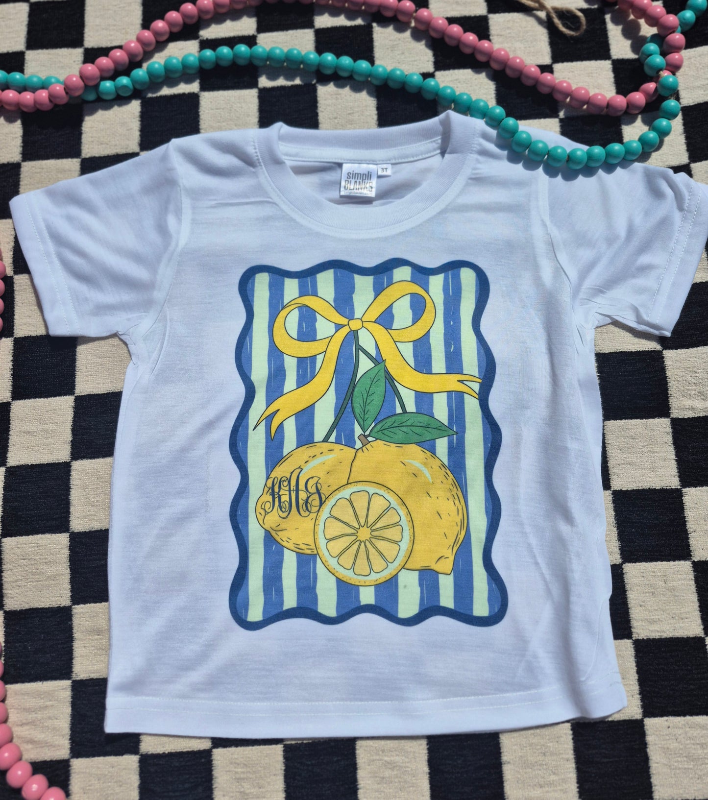Lemon monogram tee & bubble