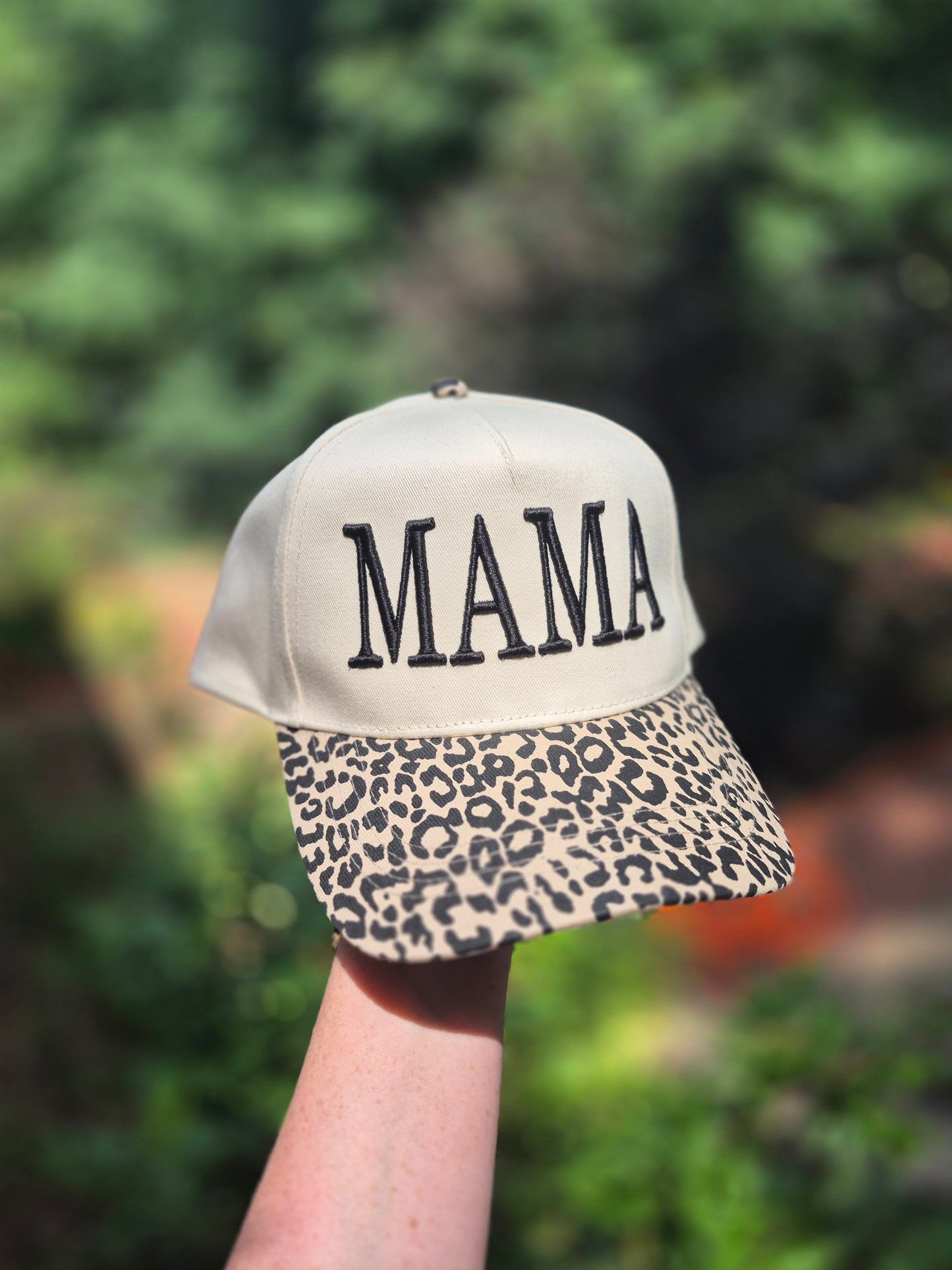 MAMA puff leopard bill hat