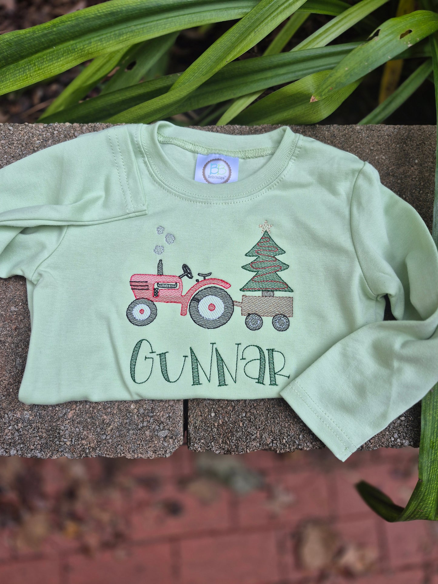 Christmas tractor long sleeve tee - infant & toddler