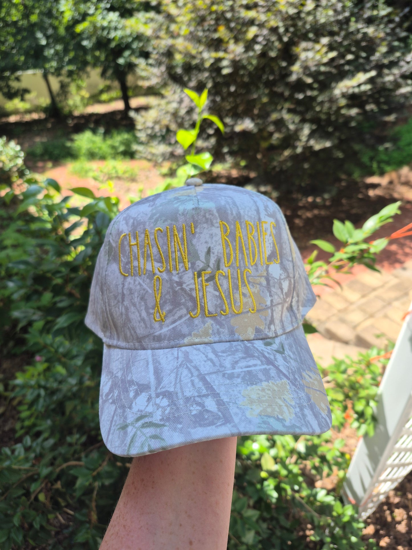 Chasing babies & jesus - structured hat