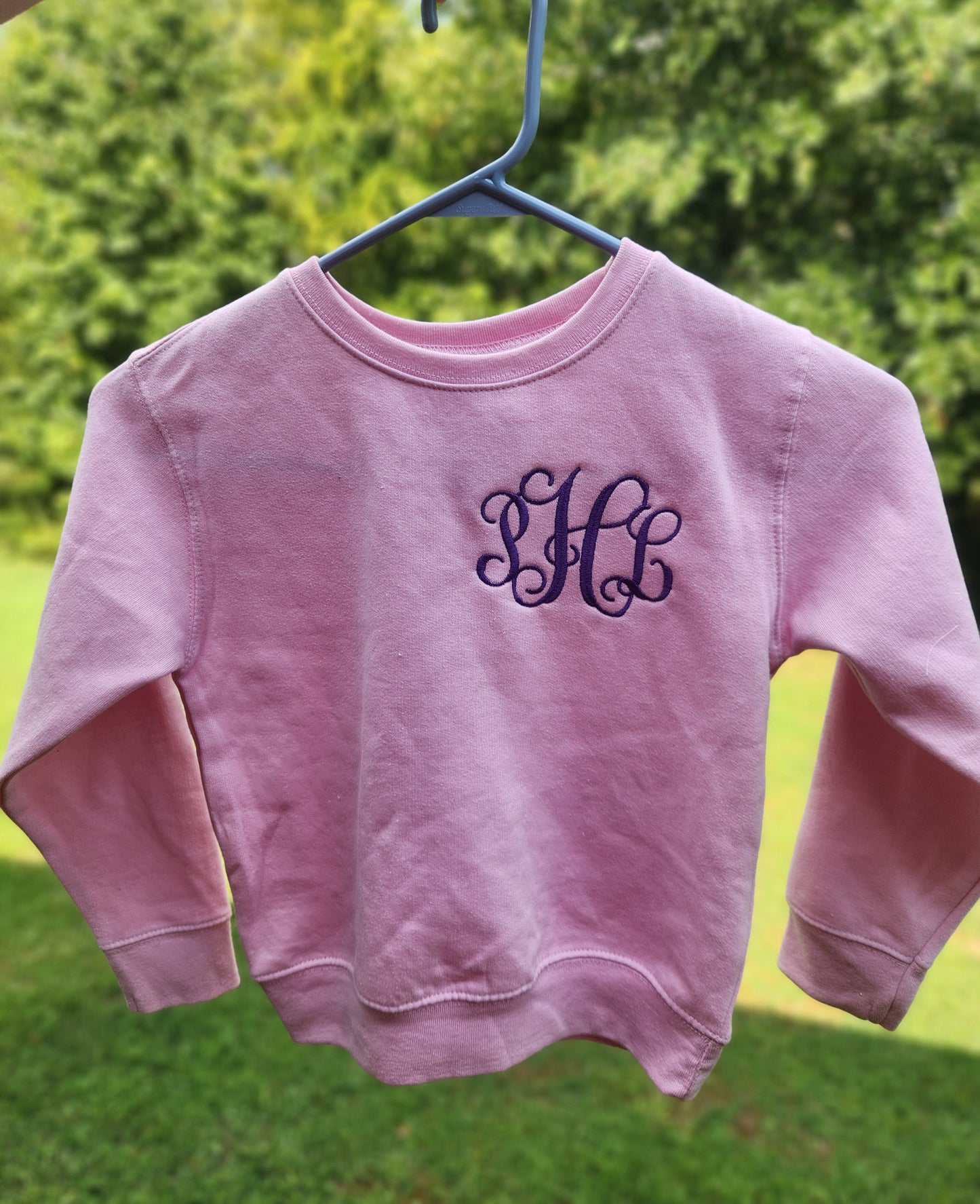 Toddler embroidery Monogram crew