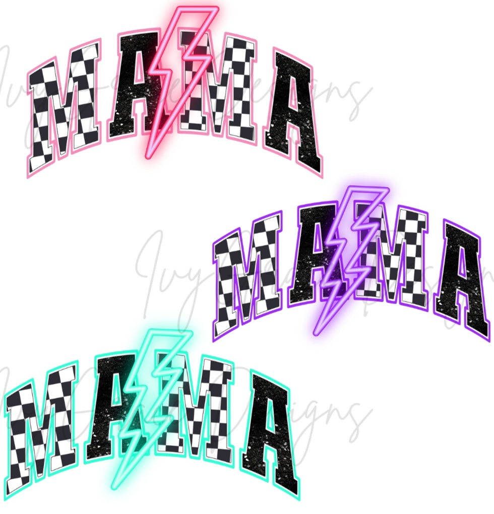NEON mama 💙💚💓 (sublimation on jerzees tee)