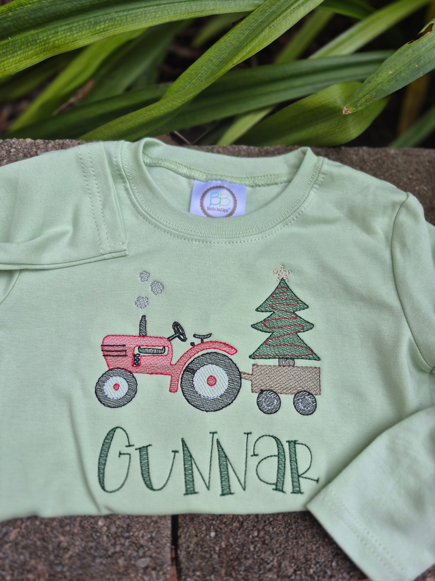 Christmas tractor long sleeve tee - infant & toddler