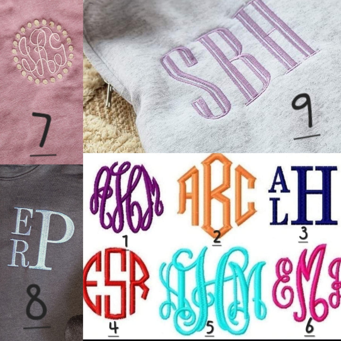 Toddler embroidery Monogram crew