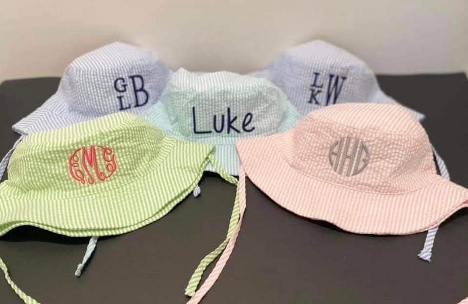 Toddler sun hat with Monogram ✨️ sized for 2T-5Y