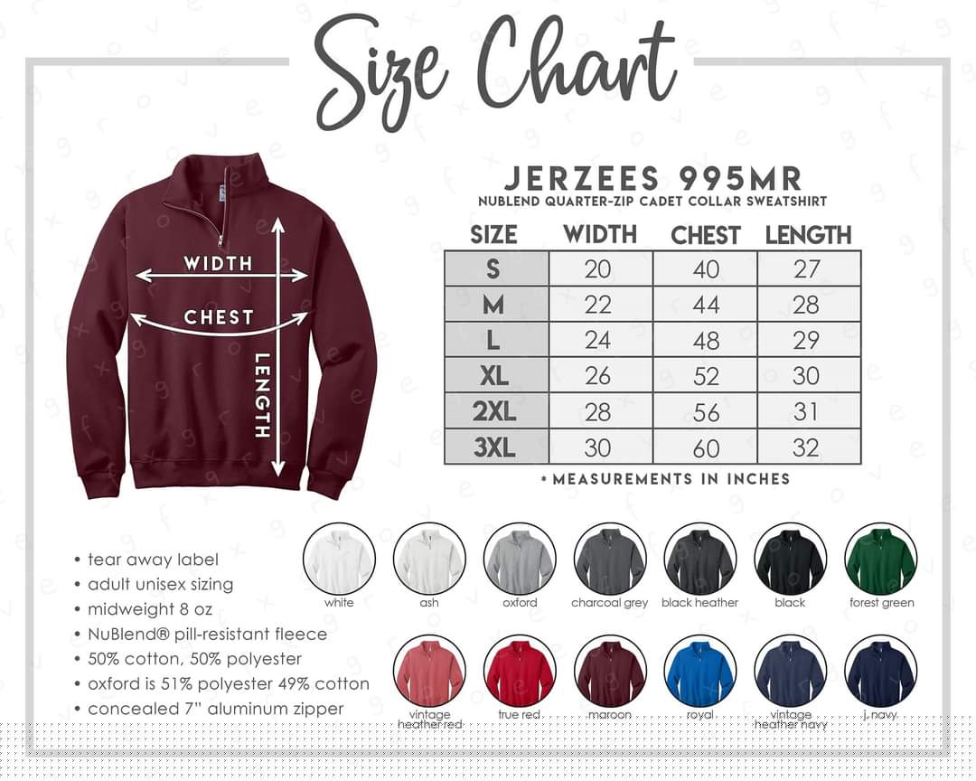 Job title & name embroidery quarter zip