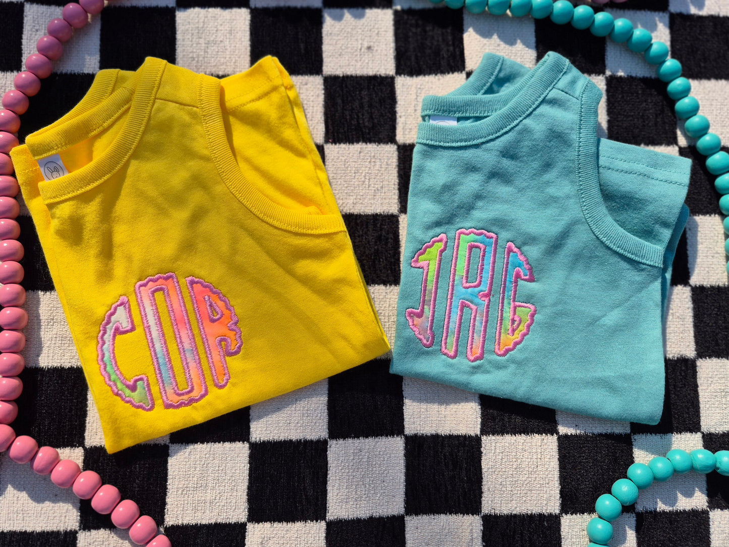 Toddler tiedye monogram tank