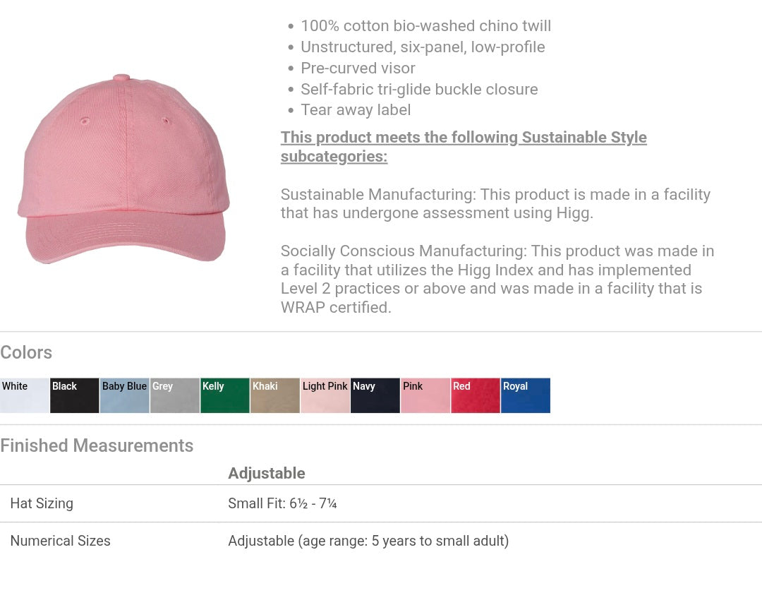 Youth dad cap- name + icons