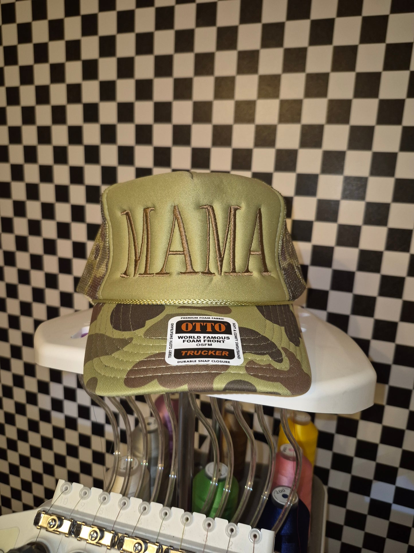 MAMA camo trucker hat