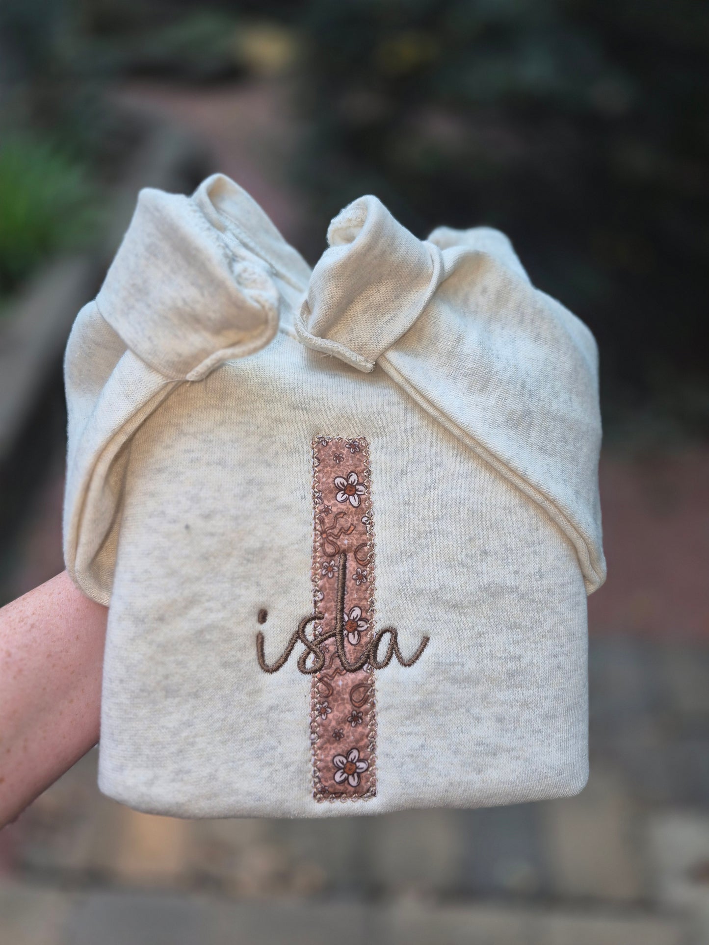 Fall bow name applique sweatshirts - toddler