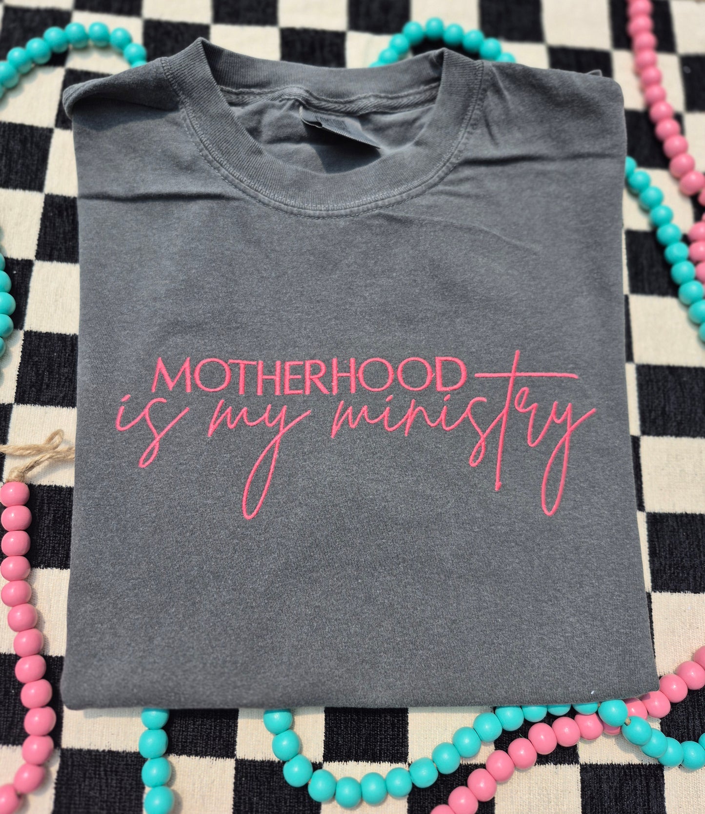Motherhood is my ministry embroidery cc