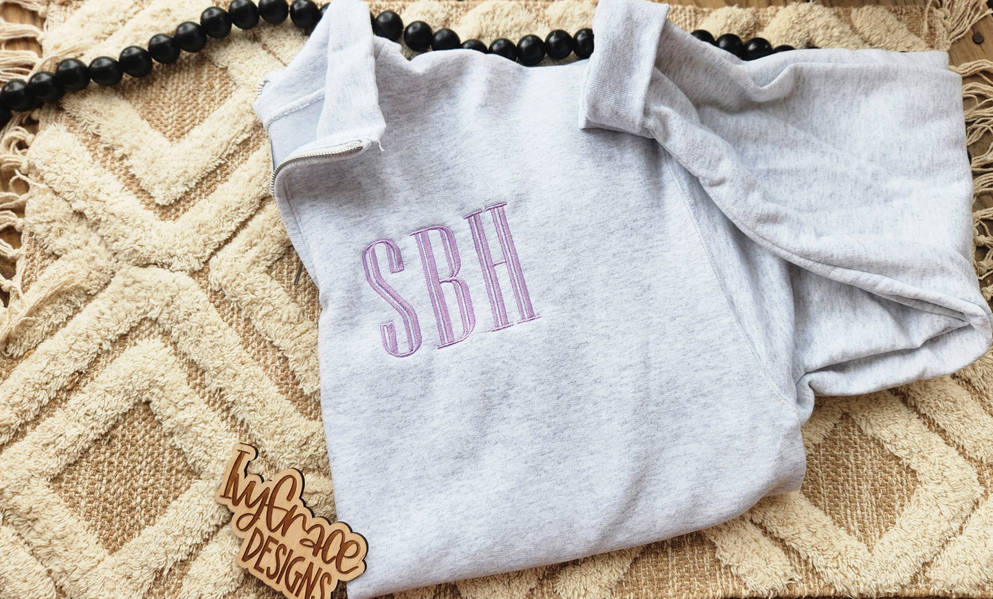 Monogram or MAMA - embroidery quarter zips