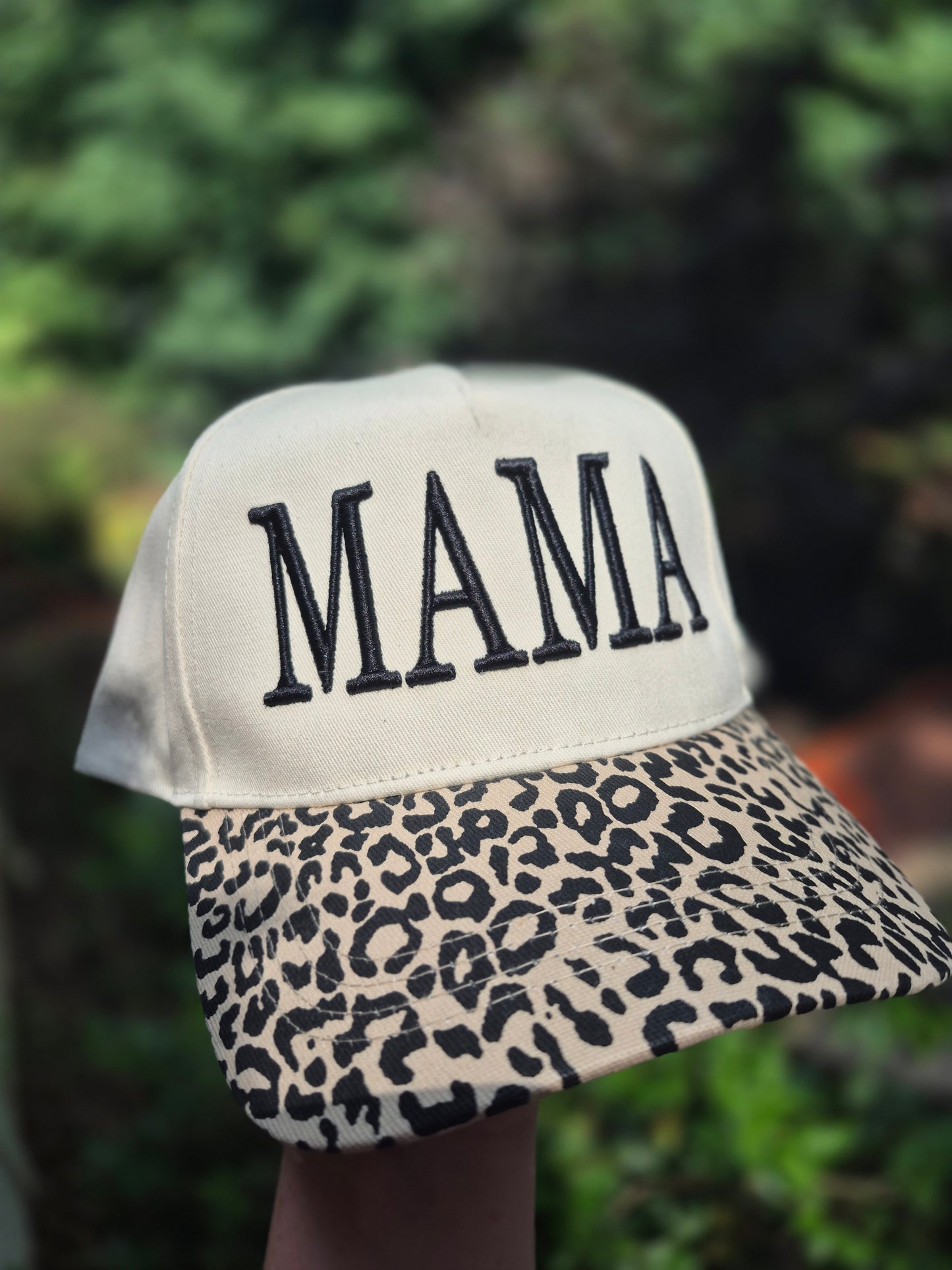 MAMA puff leopard bill hat