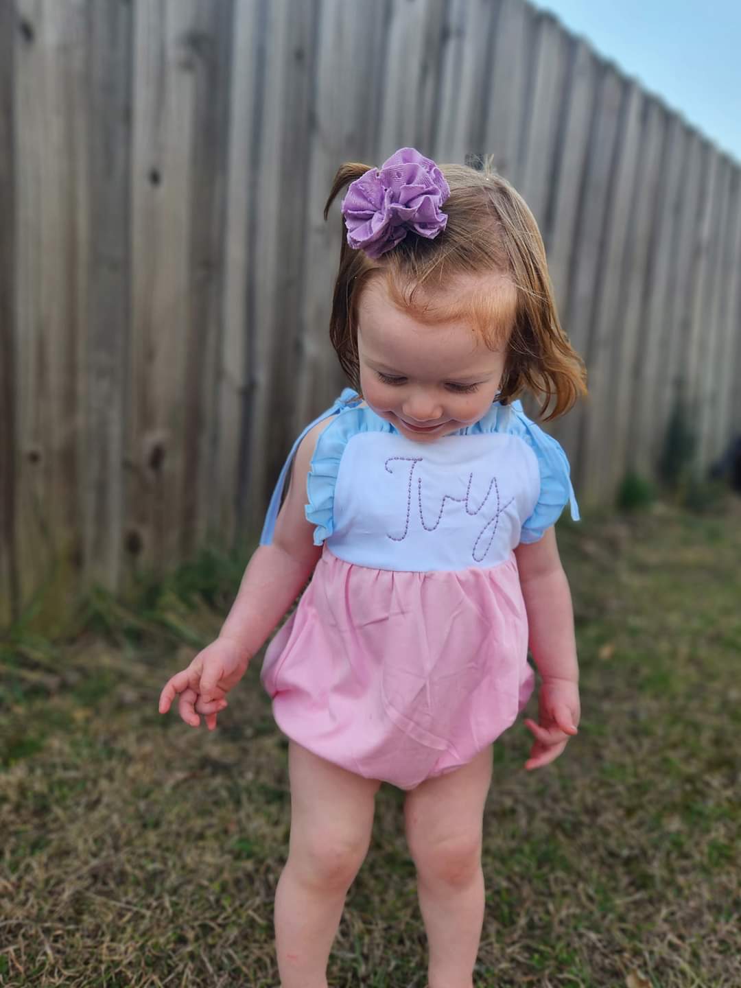 Ruffle bubble rompers - personalized