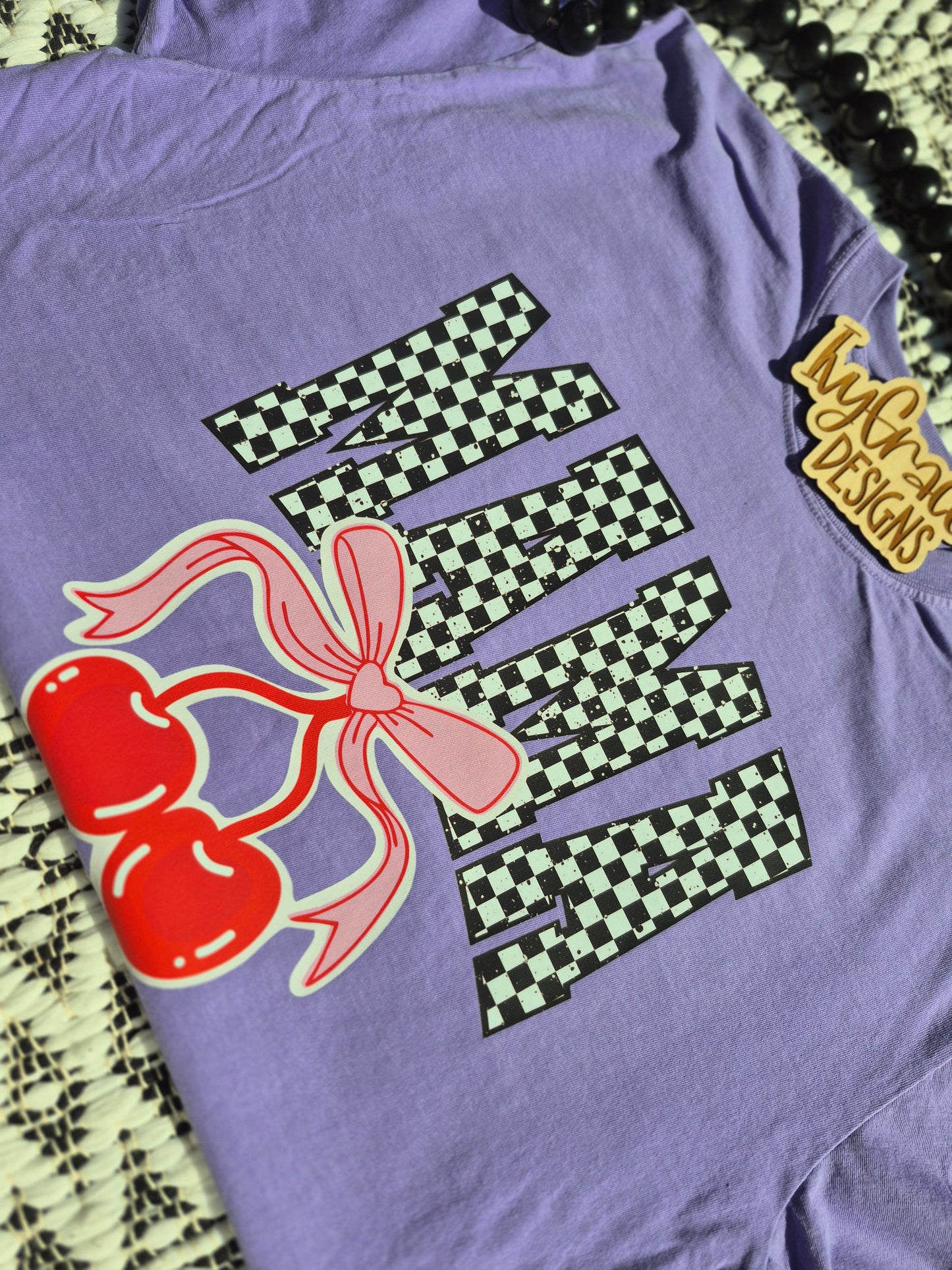 Mama red & pink cherry bow
