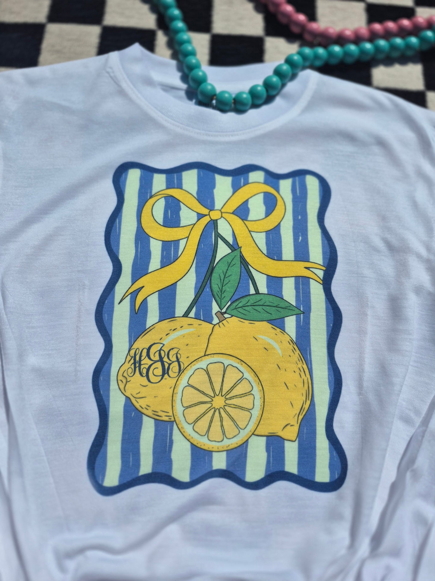 Lemon monogram tee & bubble
