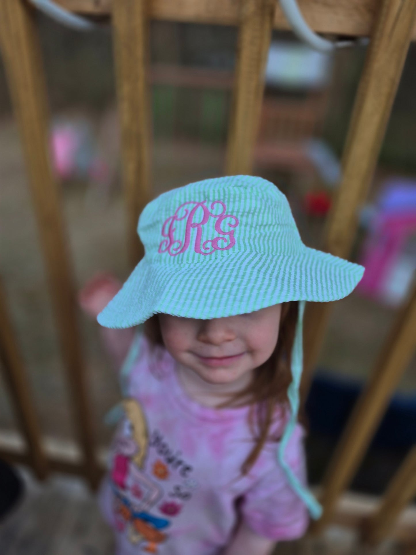 Toddler sun hat with Monogram ✨️ sized for 2T-5Y
