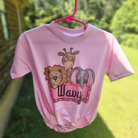 Personalized zoo animal bubble or tee