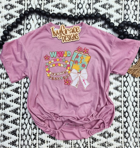 WWJD baggy bubble romper