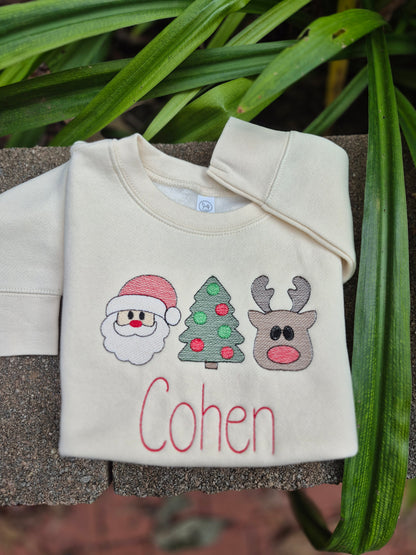 Santa, tree & deer - toddler & infant
