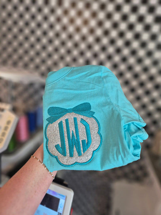 Glitter monogram tee -   infant/toddler ~ read description