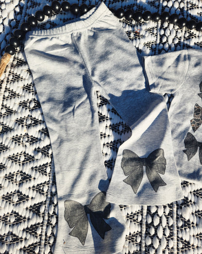 Camo bows lounge set (grey)