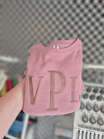 Toddler embroidery Monogram crew