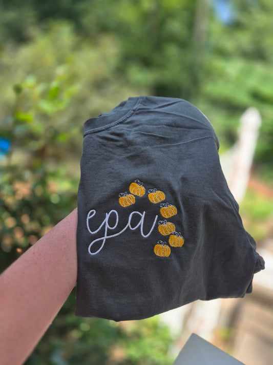 pumpkin monogram cc tee & crew