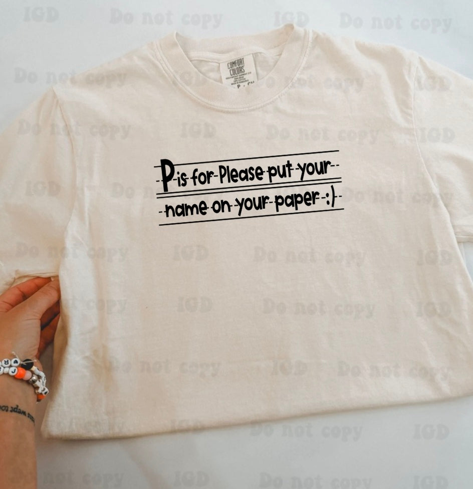 Weekend flash sale - put your name on your paper