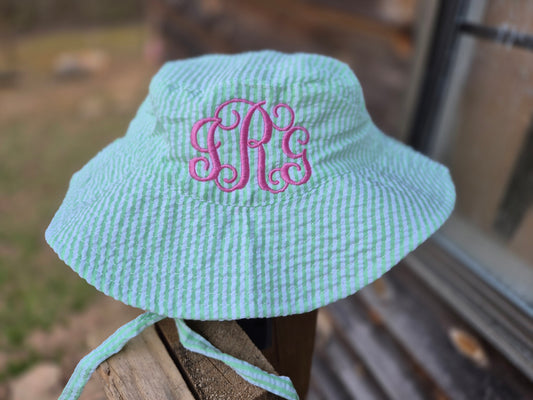 Toddler sun hat with Monogram ✨️ sized for 2T-5Y