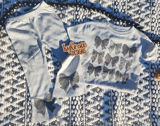 Camo bows lounge set (grey)