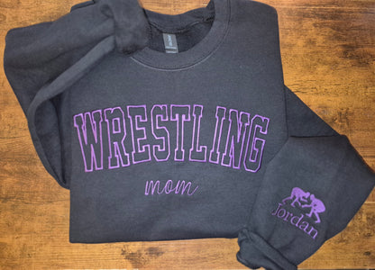 Wrestling mom +( up to 3)sleeve names included crews (read description)