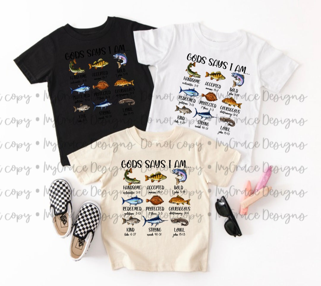 God says i am - fish ( infant, toddler & youth)