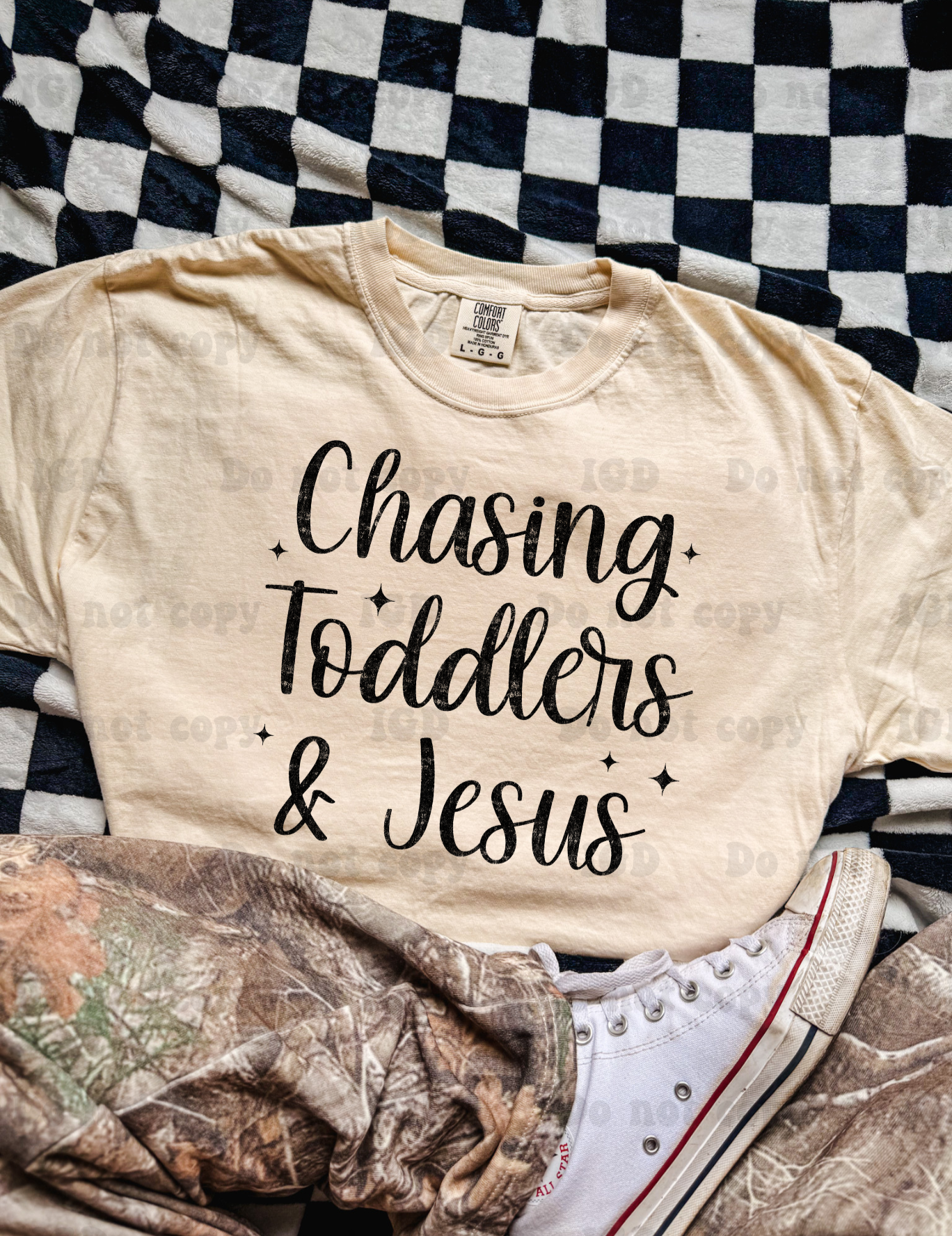 Chasing toddlers & jesus  comfort color tee