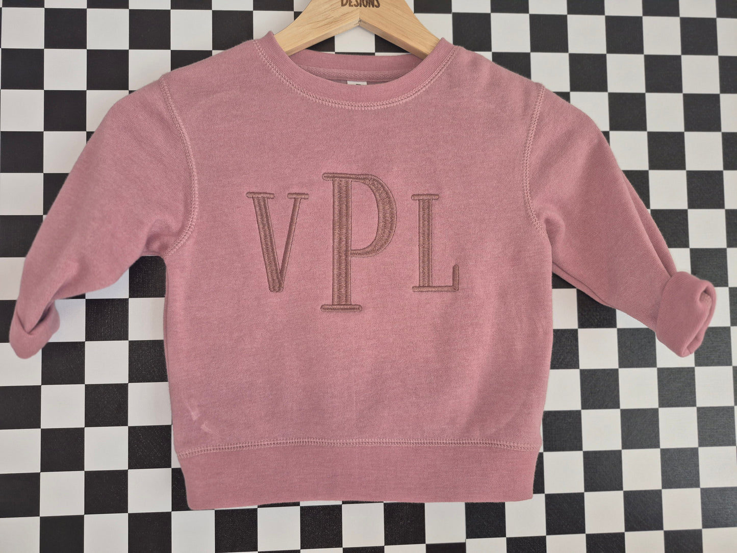 Toddler embroidery Monogram crew