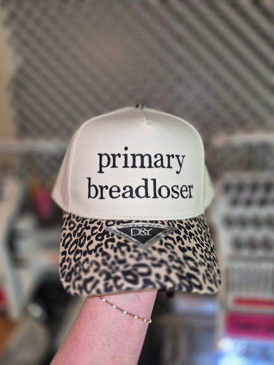 Primary breadloser - leopard bill hat- leave thread color in notes
