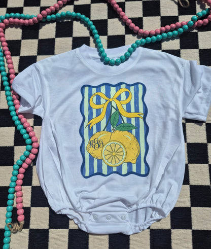 Lemon monogram tee & bubble