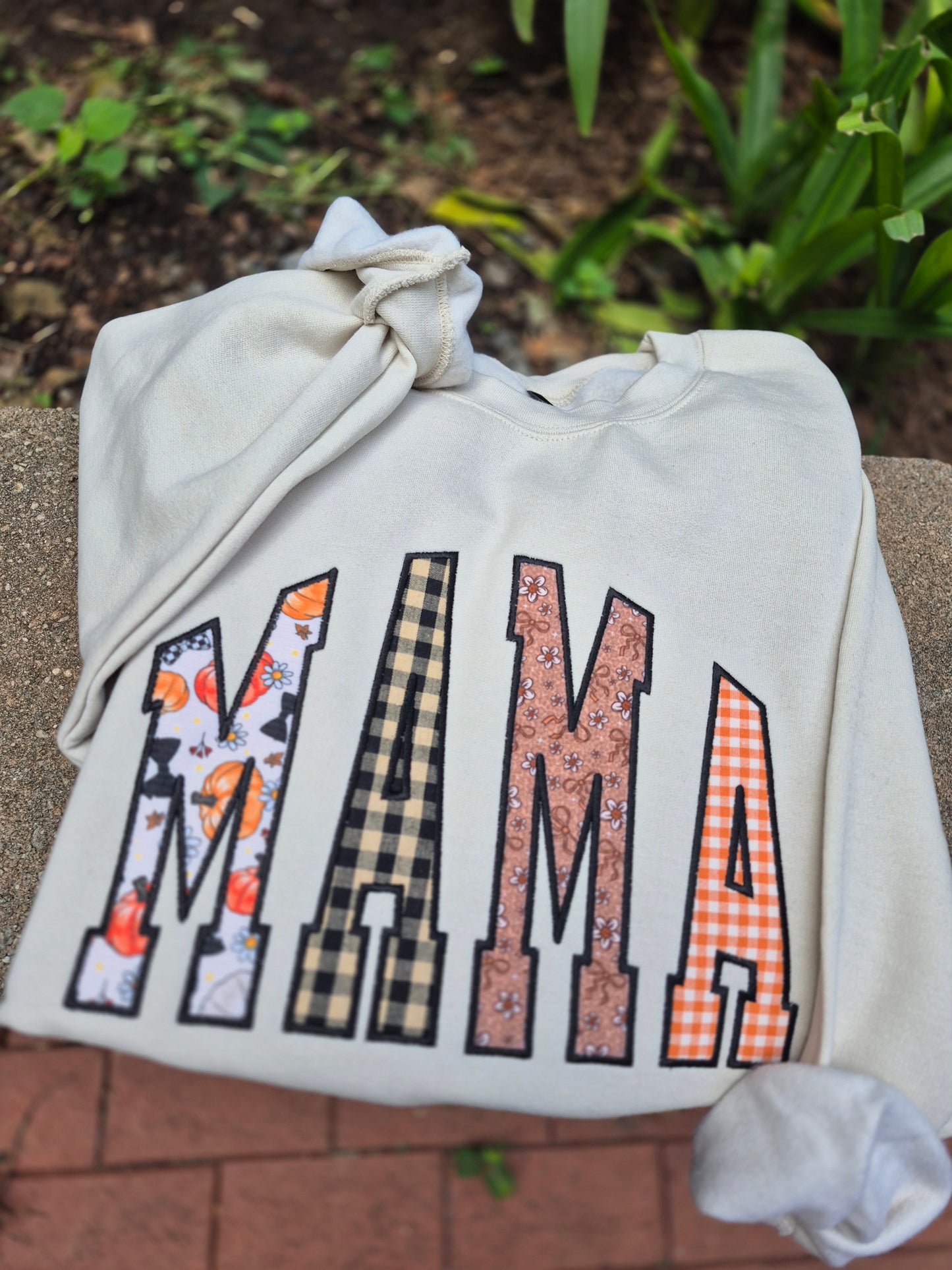 Mama fall applique- cc tees & gildan crews