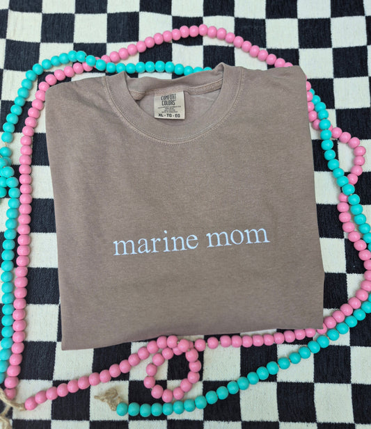 "__ mom" comfort color tee embroidery