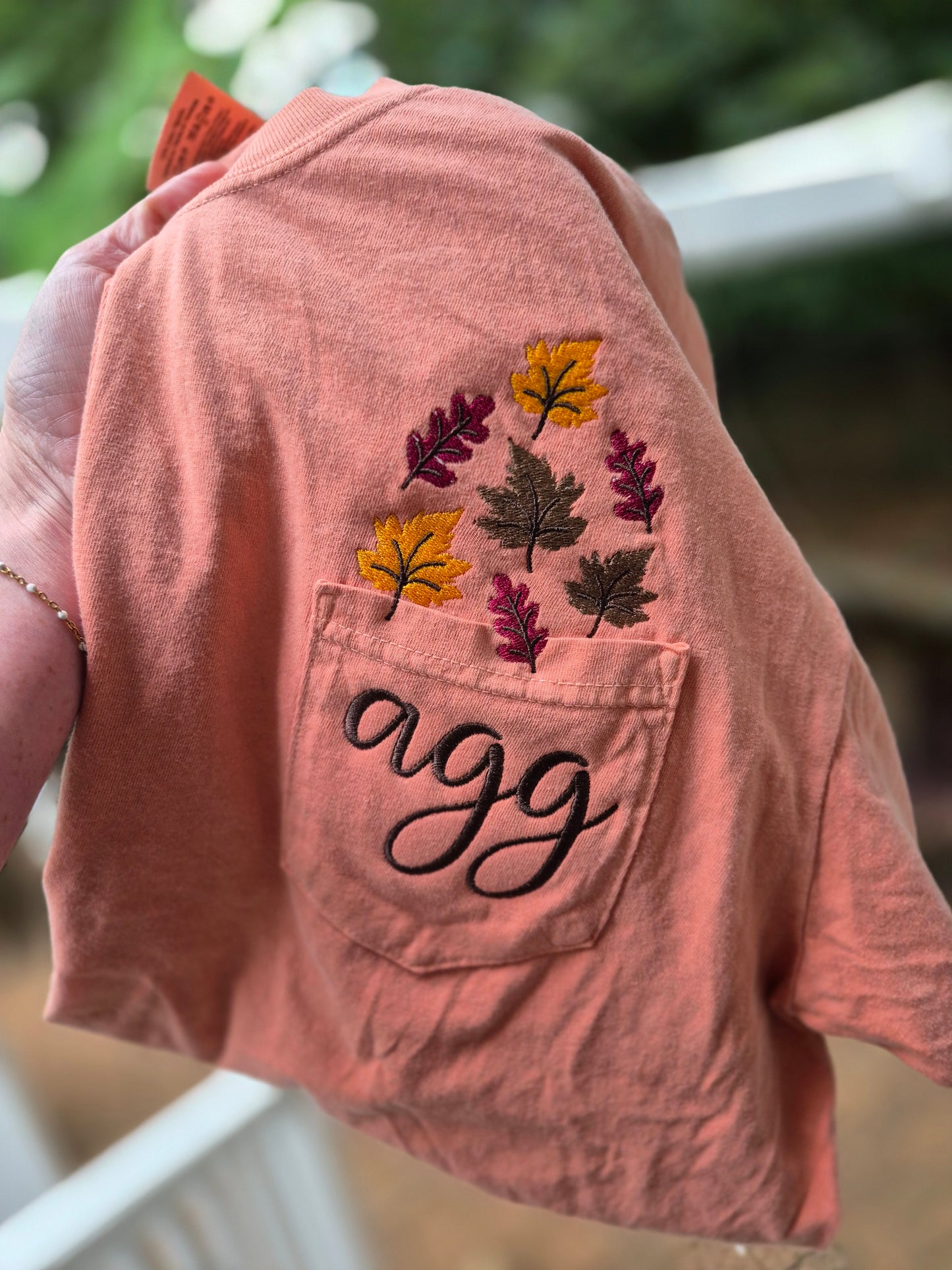 Leaves + monogram - cc tee
