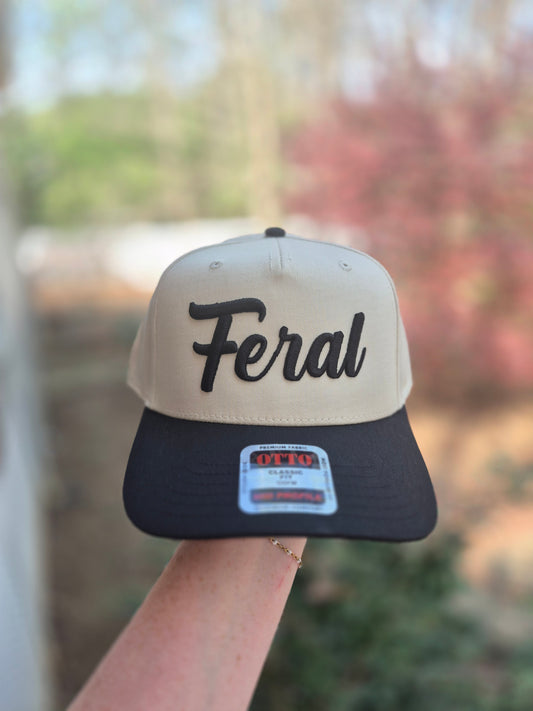 Feral puff embroidery- structured hat