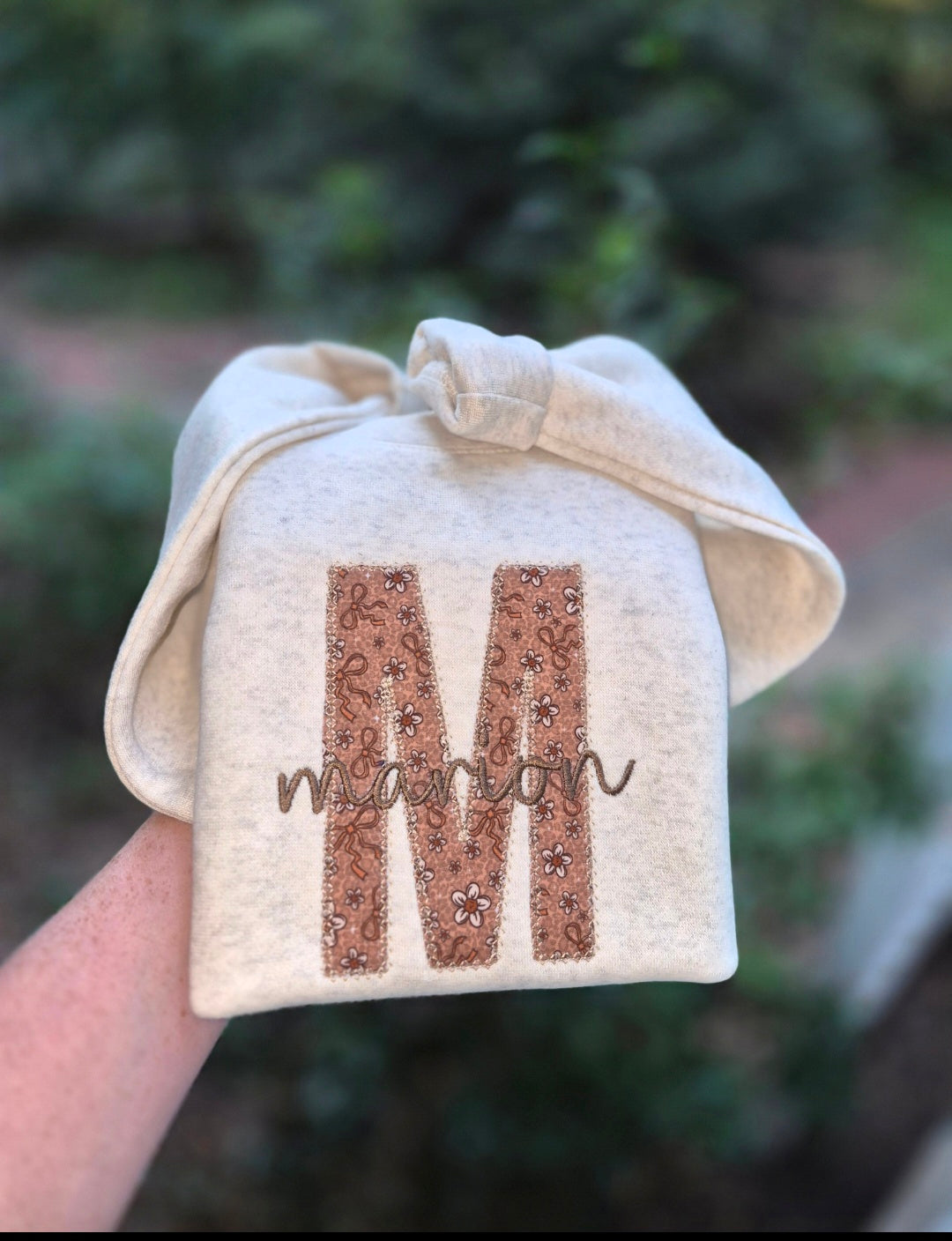 Letter applique + name toddler crew