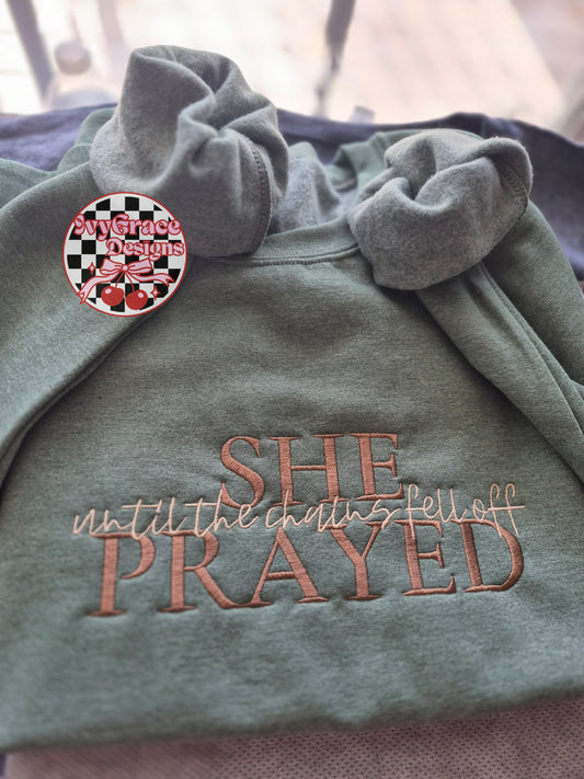She prayed until the chains fell off✨️ cc tees & gildan crews- read description