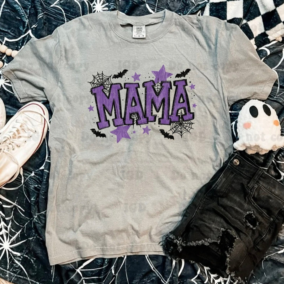 Mama purple bats- CC tee