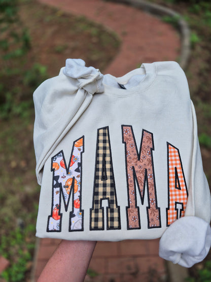 Mama fall applique- cc tees & gildan crews