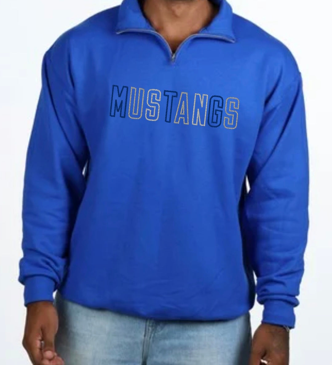 CUSTOM  dotted quarter zip. Any word, mama, title, etc- read description