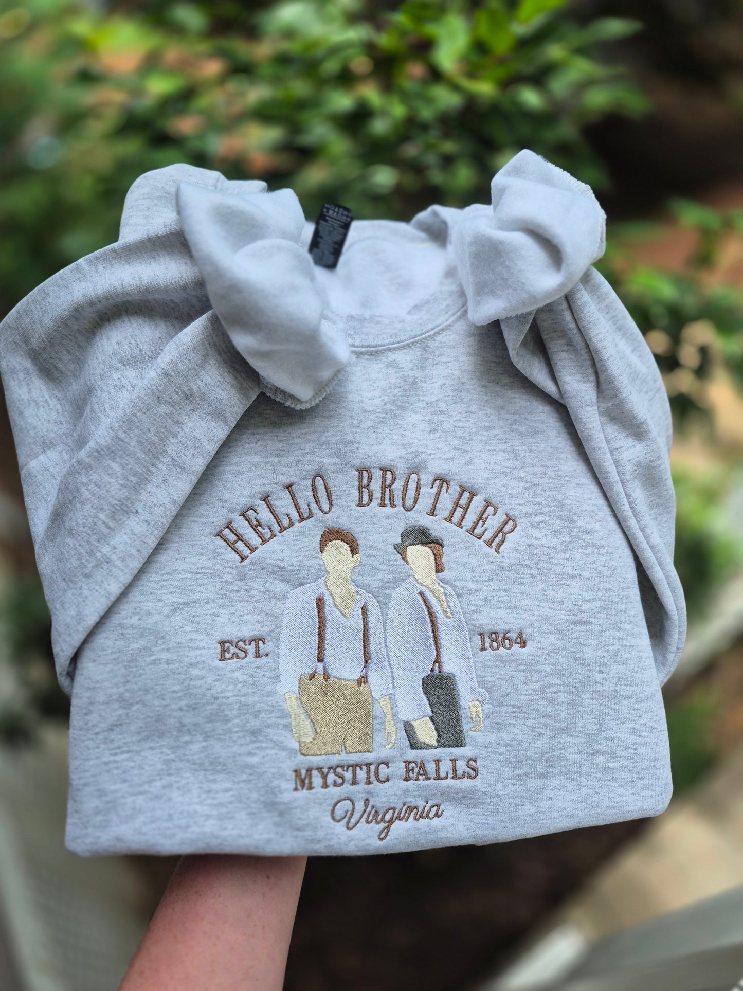 Hello brother - embroidery - cc tee & gildan crew
