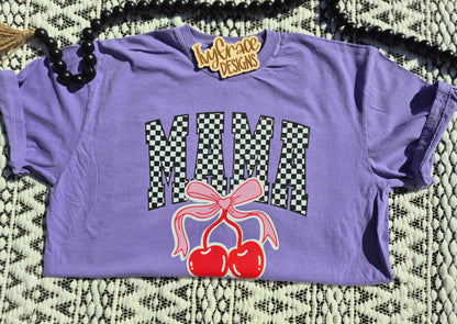 Mama red & pink cherry bow